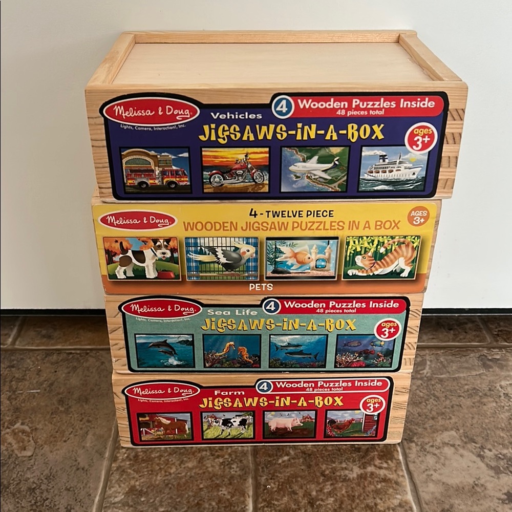 Melissa & Doug Red and Blue Puzzle Games